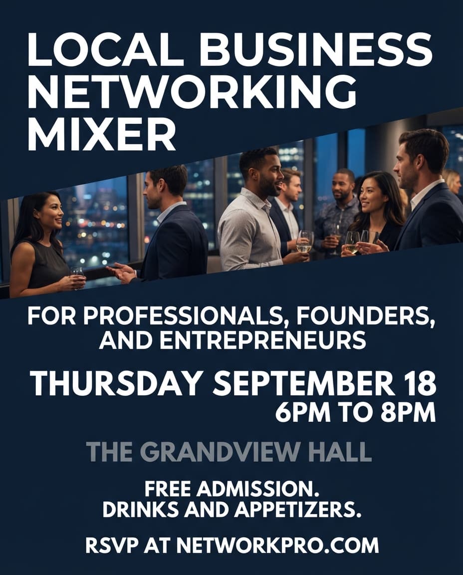 Business networking mixer flyer example created with flyerease