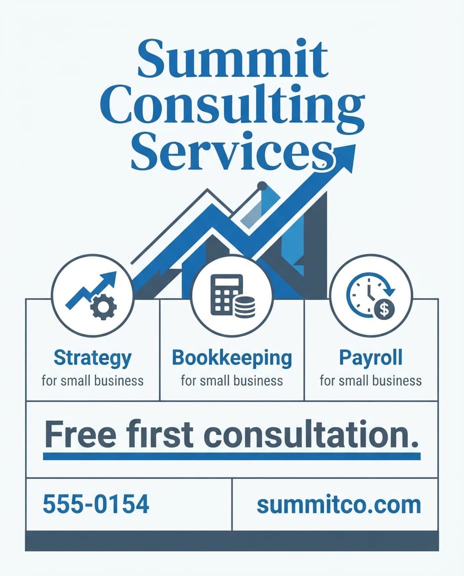Clean business services flyer example created with flyerease