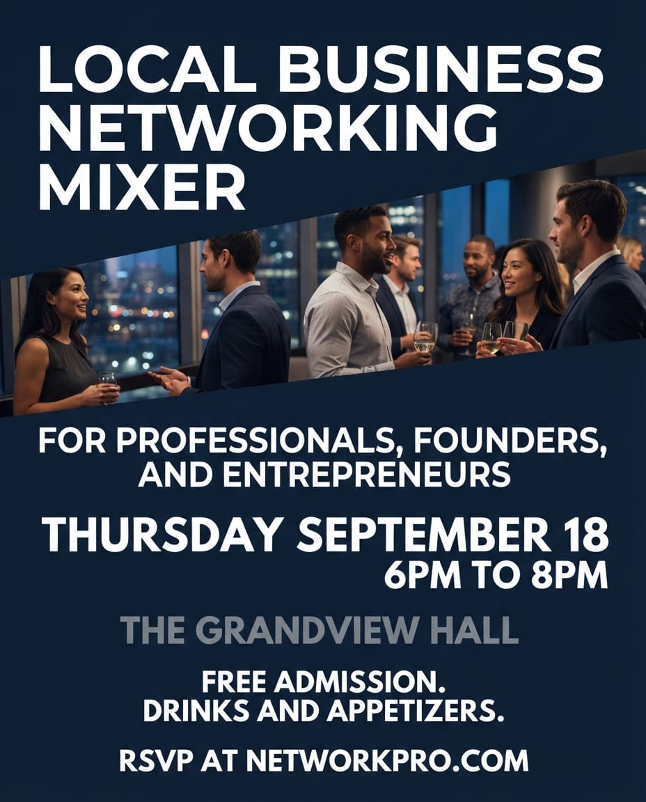 Business networking mixer flyer example created with flyerease
