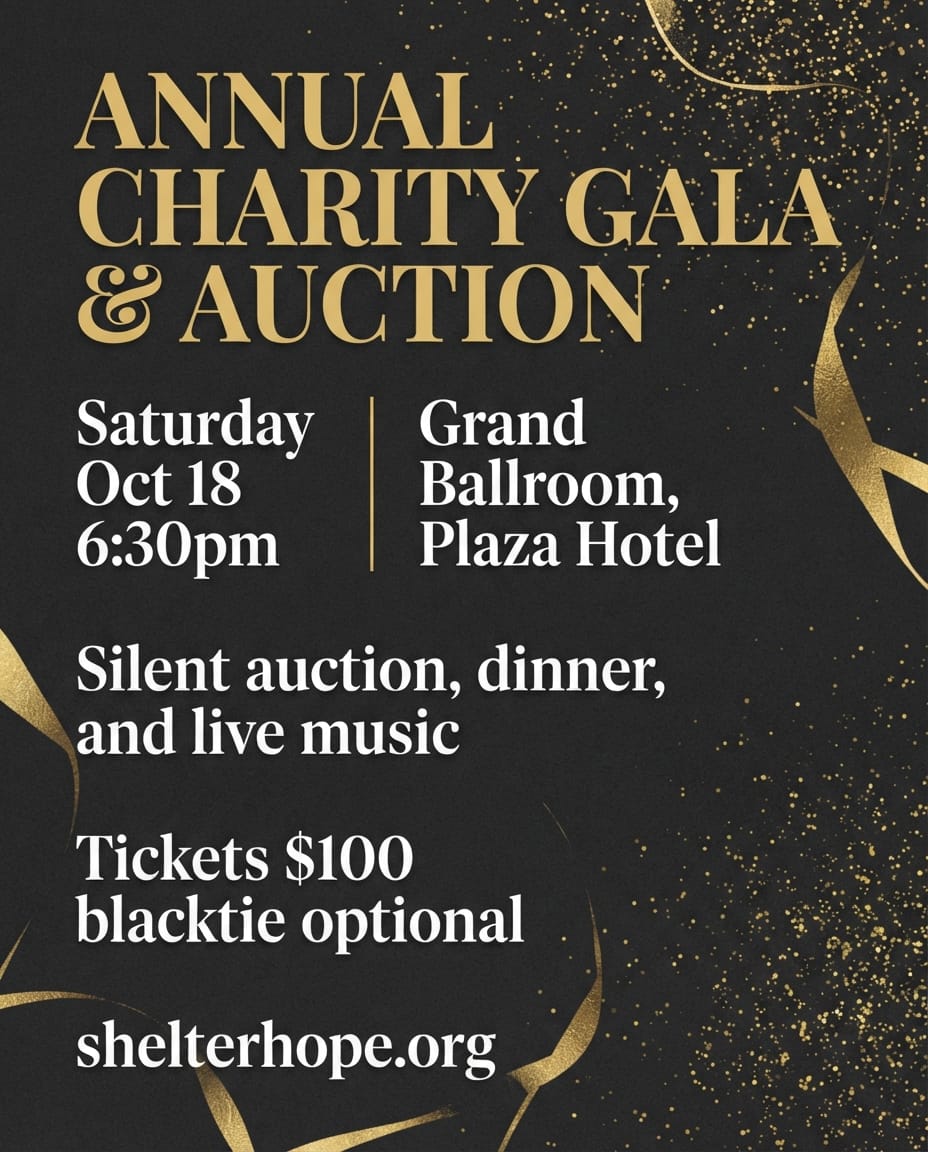 Charity gala fundraiser flyer example created with flyerease