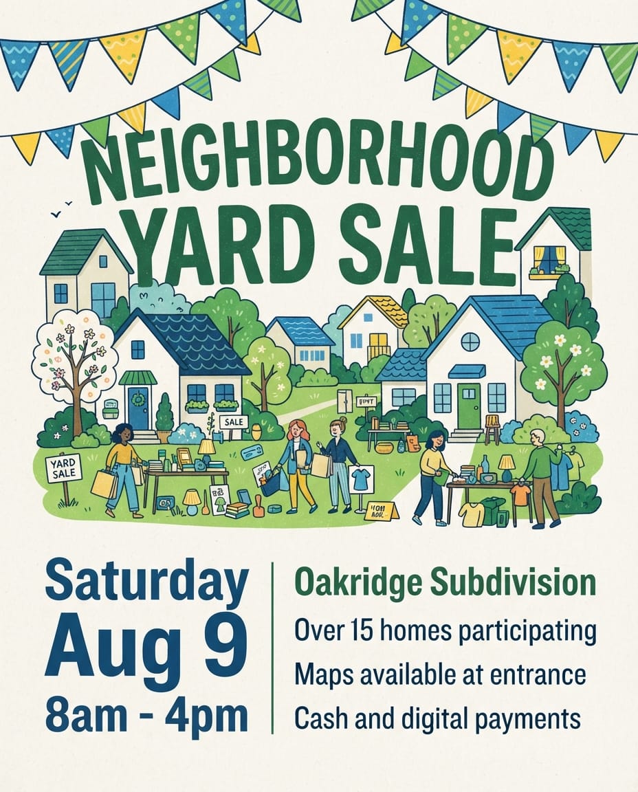 Garage sale flyer example created with flyerease