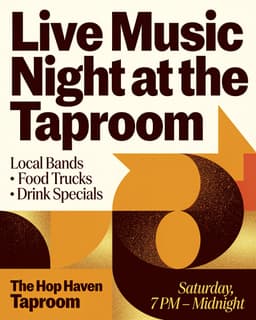 Brewery food truck night flyer example