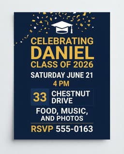 Graduation party flyer example